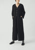 Brushed Linen Cotton Herringbone Jumpsuit | Slate
